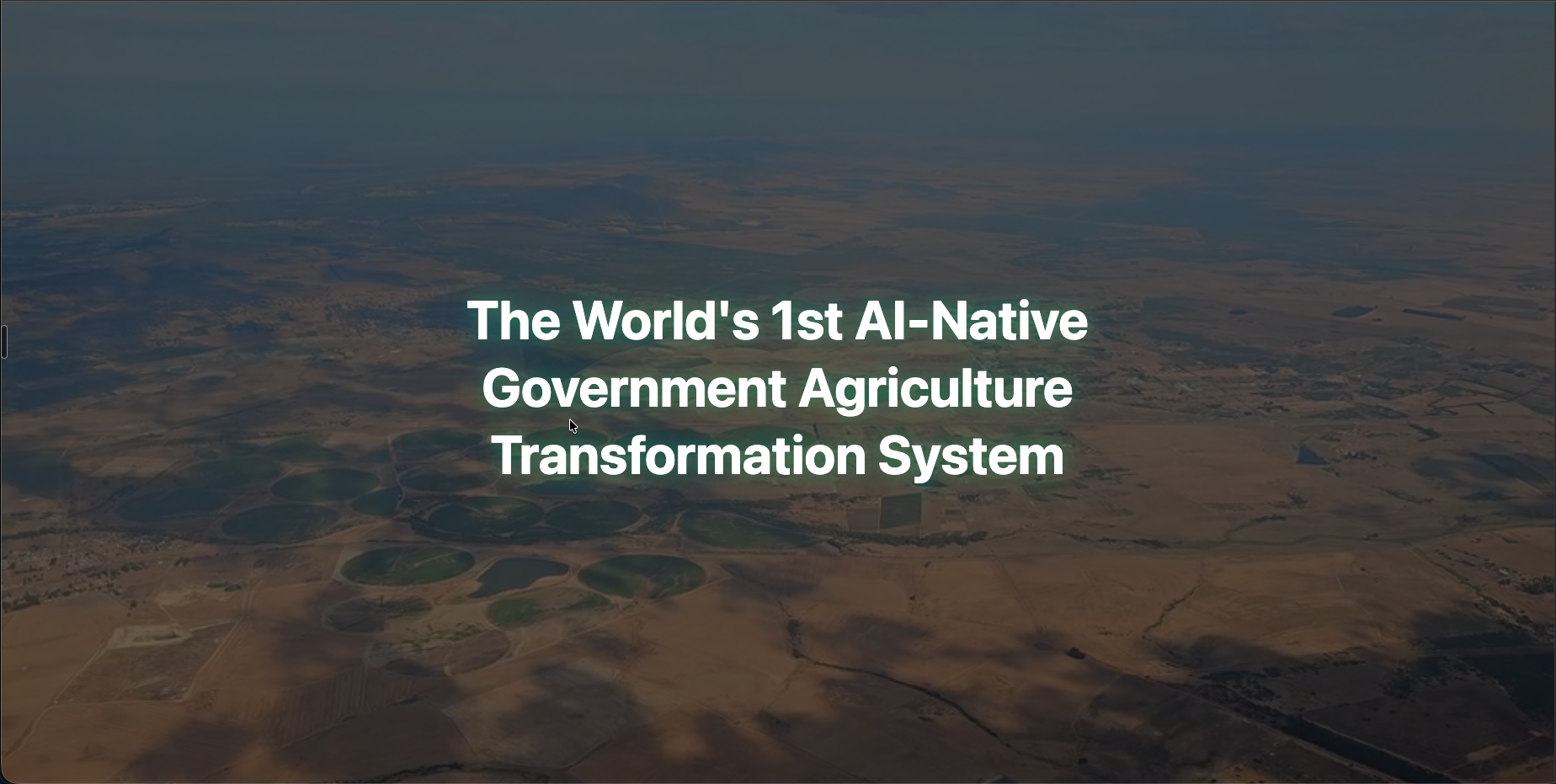 Alma vision for an AI-native government agriculture transformation system
